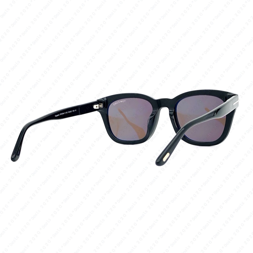 Tom Ford Eugenio FT0676F 01E 53mm Shiny Black Sunglasses - Picture 5 of 9